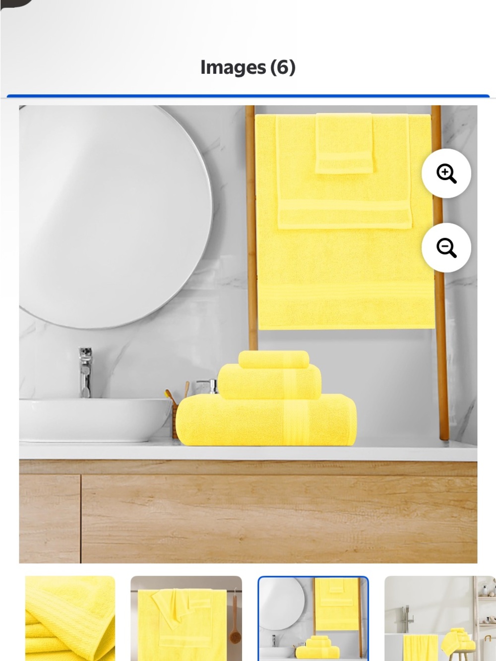 Plush Yellow Bath Towel Set – Ultra Absorbent Everyday Towels - Picture 3 of 3